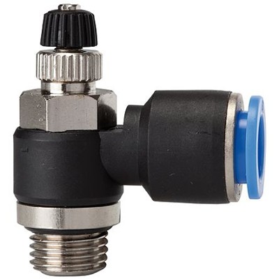 RIEGLER® - Drosselrückschlagventil »Blaue Serie«, Zuluftdrossel, G 1/4" A Ø4mm