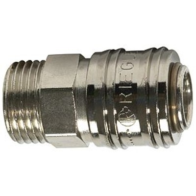 RIEGLER® - Schnellverschlusskupplung NW 7,2 »connect line«, Messing vernickelt, G 1/2" A
