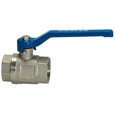 RIEGLER® - Messingkugelhahn valve line Messing vernickelt IG/IG G2" 28bar DN50