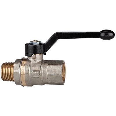 RIEGLER® - Kugelhahn Langgewindeausführung, IG/AG, Messing vernickelt, Rp/R 1"