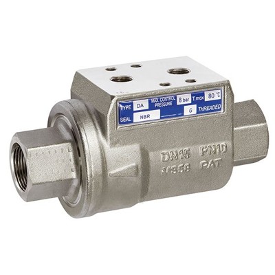RIEGLER® - Koaxialventil, pneumatisch, einfachwirkend NO, Messing vernickelt, NBR, Rp 2"