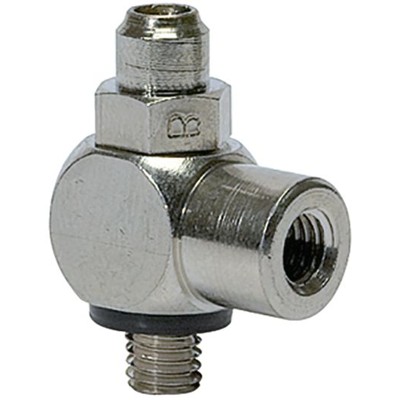RIEGLER® - Drosselventil, Schlitzschraube, beidseitige Drosselung (B), G 1/8" I, G 1/8" A