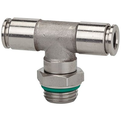 RIEGLER® - T-Steckverschraubung, drehbar, G 1/8" A, Schlauch -Ø 4, 15 bar, Edelstahl 1.4404