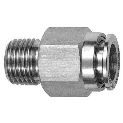 RIEGLER® - Gerade Steckverschraubung R 1/4" A, Schlauch-Außen-Ø 12, Edelstahl 1.4404