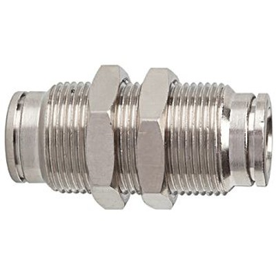 RIEGLER® - Gerade Schott-Steckverbindung »metallica«, M20x1,0, Messing vernickelt
