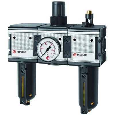 RIEGLER® - Wartungseinheit 3-teilig »multifix« mit Metallbehälter, BG 4, G 1"