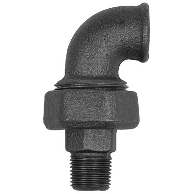 RIEGLER® - Verschraubung Bogen 97, flachdichtend, Rp 1.1/2", R 1.1/2", Temperguss schwarz