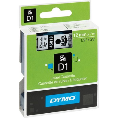DYMO® - Schriftband 45010 schwarz/transp. 12mm x 7m