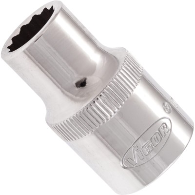 VIGOR® - VIGOR Doppelsechskant Steckschlüsseleinsatz ∙ V7512-11 ∙ Vierkant12,5 mm (1/2 Zoll) ∙ Außen Doppel-Sechskant Profil ∙ 11 mm
