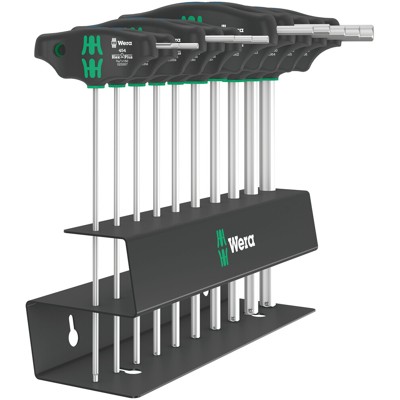 Wera® - 454/10 HF Set Imperial 2 Schraubendrehersatz Quergriff-Schraubendreher Hex-Plus mit Haltefunktion, zöllig, 10-teilig