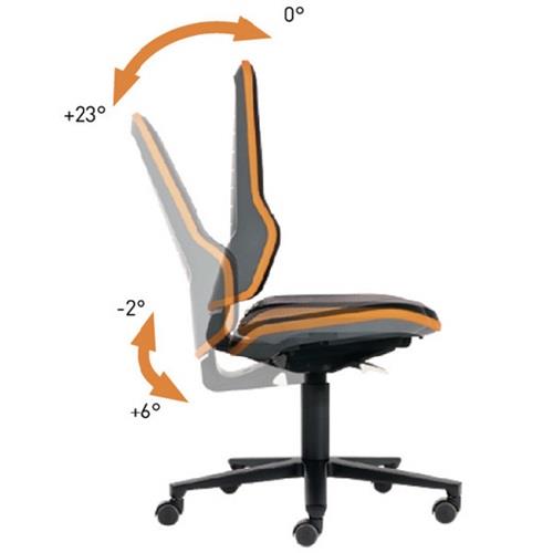BIMOS Arbeitsdrehstuhl Neon Rl.o.Polsterelement orange