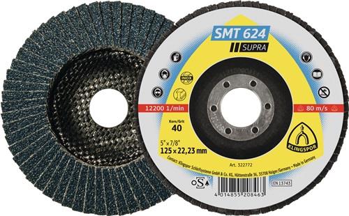 KLINGSPOR Fächerscheibe SMT 624 Supra D.125mm K.40 12Grad kon.INOX ZK