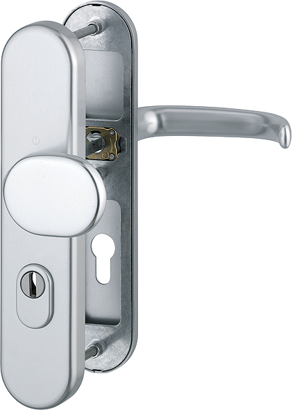 HOPPE® Schutz-Wechselgarnitur mit Langschild San Francisco 86G/3332ZA/3310/1301, 8/72 mm, Aluminium, 3715984
