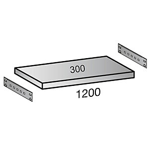 Zusatzboden für Archiv-Steckregal, Tiefe 300 mm, Breite 1200 mm.