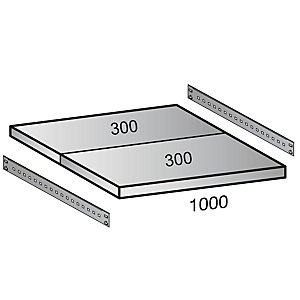 Zusatzboden für Archiv-Steckregal, Tiefe 600 mm, Breite 1000 mm.