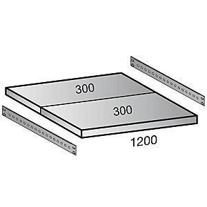 Zusatzboden für Archiv-Steckregal, Tiefe 600 mm, Breite 1200 mm.