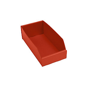 Kunststoff-Regalkasten, faltbar, LxBxH 300 x 150 x 100 mm, rot, VE 25 Stk.