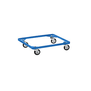 Fahrgestell für Stapelkorb, himmelblau, LxB 830 x 580 mm.