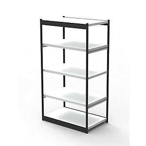 Büro-Regalsystem, ohne Rückwand, Regalhöhe 1900 mm, Grundregal, Breite x Tiefe 1000 x 500 mm.
