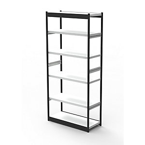 Büro-Regalsystem, ohne Rückwand, Regalhöhe 2250 mm, Grundregal, Breite x Tiefe 1000 x 300 mm.