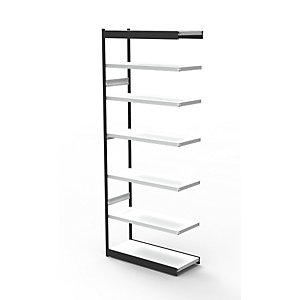 Büro-Regalsystem, ohne Rückwand, Regalhöhe 2600 mm, Anbauregal, Breite x Tiefe 1000 x 300 mm.