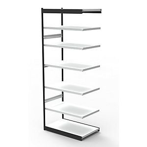 Büro-Regalsystem, ohne Rückwand, Regalhöhe 2600 mm, Anbauregal, Breite x Tiefe 1000 x 500 mm.
