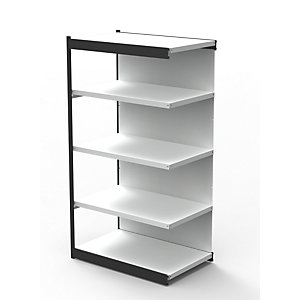 Büro-Regalsystem, mit Rückwand, Regalhöhe 1900 mm, Anbauregal, Breite x Tiefe 1000 x 500 mm.