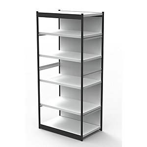 Büro-Regalsystem, mit Rückwand, Regalhöhe 2250 mm, Grundregal, Breite x Tiefe 1000 x 500 mm.