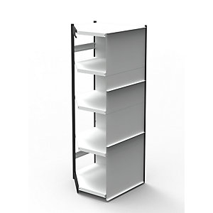 Büro-Regalsystem, mit Rückwand, Regalhöhe 1900 mm, Eck-Anbauregal, Breite x Tiefe 670 x 300 mm.