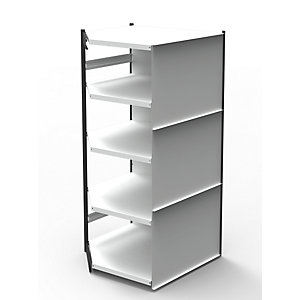Büro-Regalsystem, mit Rückwand, Regalhöhe 1900 mm, Eck-Anbauregal, Breite x Tiefe 870 x 500 mm.