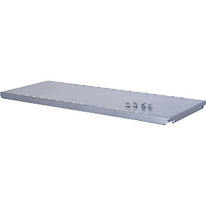 Fachboden für Regal mit farbigen Regalkästen, verzinkt, Breite x Tiefe 1000 x 400 mm.