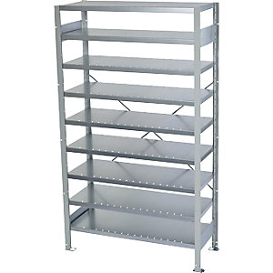 Steckregal für Regalkästen, HxB 1790 x 1000 mm, Grundregal, Tiefe 400 mm, ohne Kästen, Böden 9 Stk.