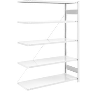 AntiBak®-Steckregal, antibakteriell, Regalhöhe 2000 mm, Anbauregal, Fachbodenbreite 1300 mm, Fachbodentiefe 600 mm.
