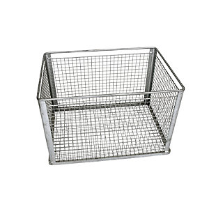 Stapelkorb für Schweres, enge Maschenweite, Außenmaße LxBxH 815 x 565 x 525 mm.