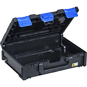 Transport- und Aufbewahrungsbox, schwarz/blau, ABS, Außen-LxBxH 396 x 296 x 118 mm.