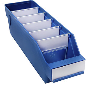 Regalkasten aus hochschlagfestem Polypropylen, blau, LxBxH 300 x 90 x 95 mm, VE 40 Stk.