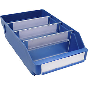 Regalkasten aus hochschlagfestem Polypropylen, blau, LxBxH 300 x 180 x 95 mm, VE 20 Stk.