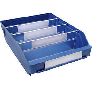 Regalkasten aus hochschlagfestem Polypropylen, blau, LxBxH 300 x 240 x 95 mm, VE 15 Stk.