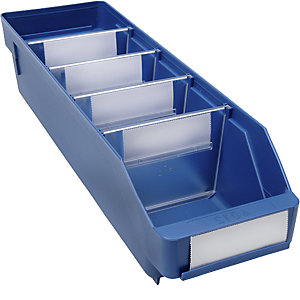 Regalkasten aus hochschlagfestem Polypropylen, blau, LxBxH 400 x 118 x 95 mm, VE 30 Stk.