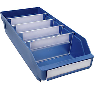 Regalkasten aus hochschlagfestem Polypropylen, blau, LxBxH 400 x 180 x 95 mm, VE 20 Stk.