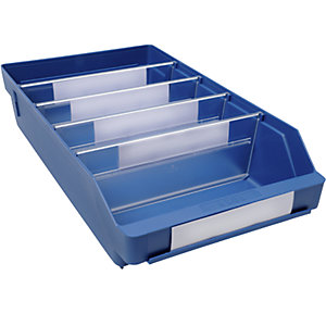 Regalkasten aus hochschlagfestem Polypropylen, blau, LxBxH 400 x 240 x 95 mm, VE 15 Stk.