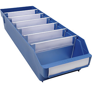Regalkasten aus hochschlagfestem Polypropylen, blau, LxBxH 500 x 180 x 110 mm, VE 20 Stk.