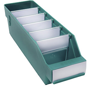 Regalkasten aus hochschlagfestem Polypropylen, grün, LxBxH 300 x 90 x 95 mm, VE 40 Stk.
