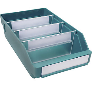 Regalkasten aus hochschlagfestem Polypropylen, grün, LxBxH 300 x 180 x 95 mm, VE 20 Stk.