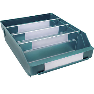 Regalkasten aus hochschlagfestem Polypropylen, grün, LxBxH 300 x 240 x 95 mm, VE 15 Stk.