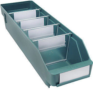 Regalkasten aus hochschlagfestem Polypropylen, grün, LxBxH 400 x 118 x 95 mm, VE 30 Stk.