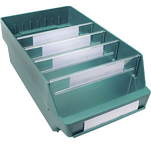 Regalkasten aus hochschlagfestem Polypropylen, grün, LxBxH 400 x 240 x 150 mm, VE 10 Stk.