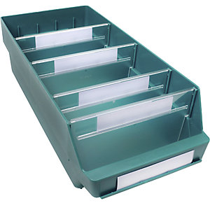 Regalkasten aus hochschlagfestem Polypropylen, grün, LxBxH 500 x 240 x 150 mm, VE 10 Stk.