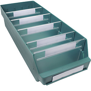 Regalkasten aus hochschlagfestem Polypropylen, grün, LxBxH 600 x 240 x 150 mm, VE 10 Stk.