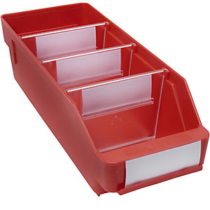 Regalkasten aus hochschlagfestem Polypropylen, rot, LxBxH 300 x 118 x 95 mm, VE 30 Stk.